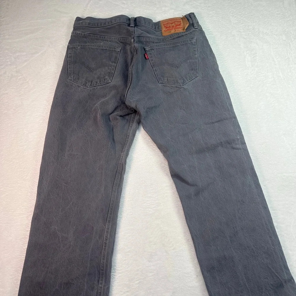 Levi's 501 Jeans Mens 36x32 Gray Bleach splattered‎ Straight Leg Button Original